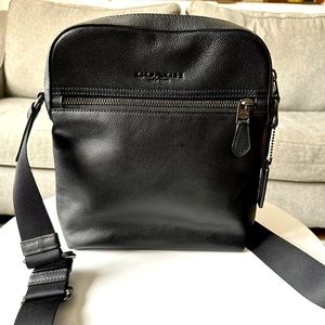COACH men’s leather messenger bag